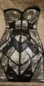 Sequin Geometric Bodycon Dress